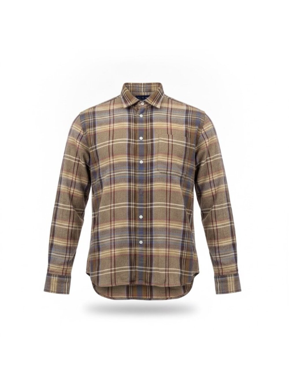Polo Ralph Lauren Mens Beige Plaid Cotton Button-Up Long-Sleeve Shirt Size M